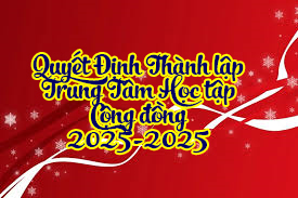 Quyết định thành lập trung tâm học tập cộng đồng phường Mỹ Xuyên